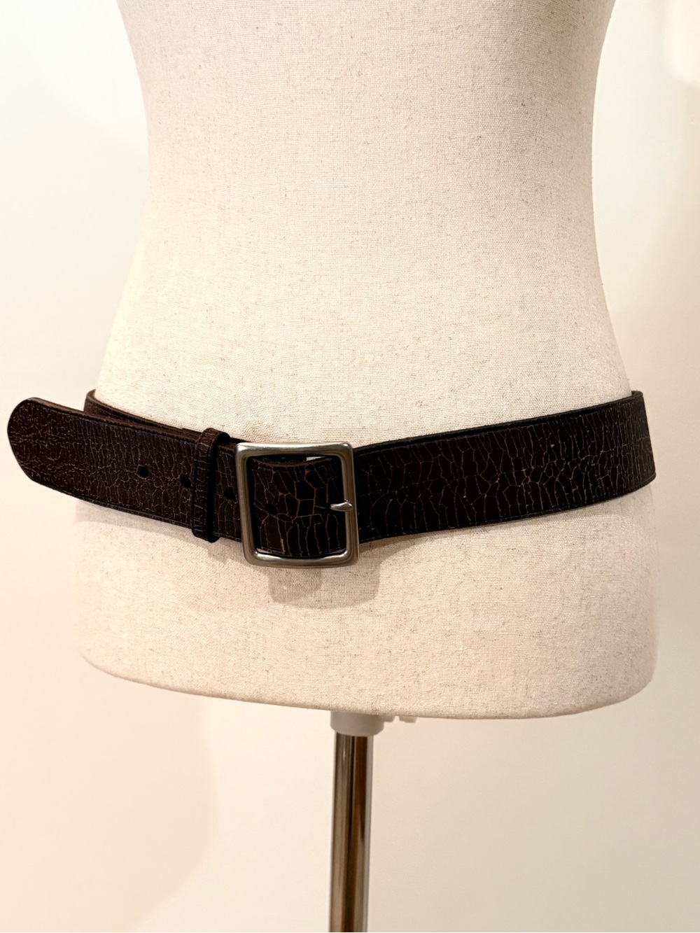 Polo by Ralph Lauren Men's Brown Distressed Leather Belt
